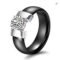 AAA Crystal X Cross Ceramic Ring Women Fashion Jewelry