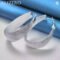 ALIZERO 925 Sterling Silver Oval Mesh U Hoop Earrings