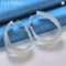 ALIZERO 925 Sterling Silver Oval Mesh U Hoop Earrings