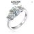 Anziw 3-Stone 3.6CT Moissanite Engagement Ring