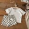 Baby Boy Summer Set Short Sleeve Plaid Shorts
