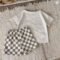 Baby Boy Summer Set Short Sleeve Plaid Shorts