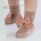 Baby Girls’ Korean Bow Leather-Sole Anti-Drop Walking Socks
