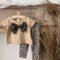 Baby Girls Summer Bow Leopard Print T-Shirt Shorts Set