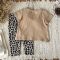 Baby Girls Summer Bow Leopard Print T-Shirt Shorts Set
