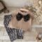 Baby Girls Summer Bow Leopard Print T-Shirt Shorts Set