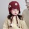 Baby Girls’ Windproof Knit Flower Ear-Protection Winter Bonnet
