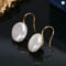 Baroque Button Natural Pearl Spoon Earrings 925 Silver
