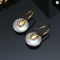 Baroque Button Natural Pearl Spoon Earrings 925 Silver