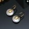 Baroque Button Natural Pearl Spoon Earrings 925 Silver