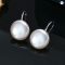 Baroque Button Natural Pearl Spoon Earrings 925 Silver