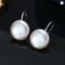 Baroque Button Natural Pearl Spoon Earrings 925 Silver