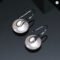 Baroque Button Natural Pearl Spoon Earrings 925 Silver