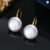 Baroque Button Natural Pearl Spoon Earrings 925 Silver