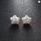Baroque Natural Pearl Square Stud Earrings 925 Silver