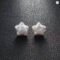 Baroque Natural Pearl Square Stud Earrings 925 Silver