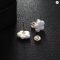 Baroque Natural Pearl Square Stud Earrings 925 Silver