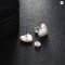 Baroque Natural Pearl Square Stud Earrings 925 Silver