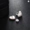 Baroque Natural Pearl Square Stud Earrings 925 Silver