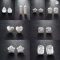 Baroque Natural Pearl Square Stud Earrings 925 Silver