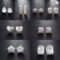 Baroque Natural Pearl Square Stud Earrings 925 Silver