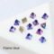 Blue Volcano Square Cone Gold Back Rhinestones DIY