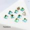Blue Volcano Square Cone Gold Back Rhinestones DIY