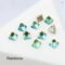 Blue Volcano Square Cone Gold Back Rhinestones DIY