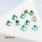 Blue Volcano Square Cone Gold Back Rhinestones DIY