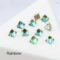 Blue Volcano Square Cone Gold Back Rhinestones DIY