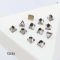 Blue Volcano Square Cone Gold Back Rhinestones DIY