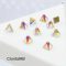 Blue Volcano Square Cone Gold Back Rhinestones DIY