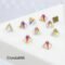 Blue Volcano Square Cone Gold Back Rhinestones DIY