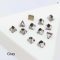 Blue Volcano Square Cone Gold Back Rhinestones DIY