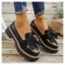 Bowknot Loafers Platform Loafers Slip On Women Flats