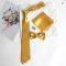 Classic Solid Gold Bow Tie Pocket Square Set