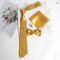 Classic Solid Gold Bow Tie Pocket Square Set