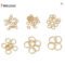 FINRUSIAC 14K Gold Plated Twisted Open Jump Rings