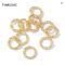 FINRUSIAC 14K Gold Plated Twisted Open Jump Rings