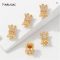 FINRUSIAC 14K Gold Plated Zircon Spacer Beads