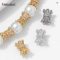 FINRUSIAC 14K Gold Plated Zircon Spacer Beads