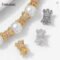 FINRUSIAC 14K Gold Plated Zircon Spacer Beads