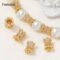 FINRUSIAC 14K Gold Plated Zircon Spacer Beads