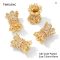 FINRUSIAC 14K Gold Plated Zircon Spacer Beads