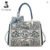 FOXER Women’s Split Leather Classic Embroidery Tote Handbag