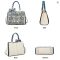 FOXER Women’s Split Leather Classic Embroidery Tote Handbag