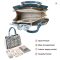 FOXER Women’s Split Leather Classic Embroidery Tote Handbag