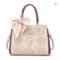 FOXER Women’s Split Leather Classic Embroidery Tote Handbag
