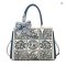 FOXER Women’s Split Leather Classic Embroidery Tote Handbag