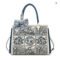 FOXER Women’s Split Leather Classic Embroidery Tote Handbag